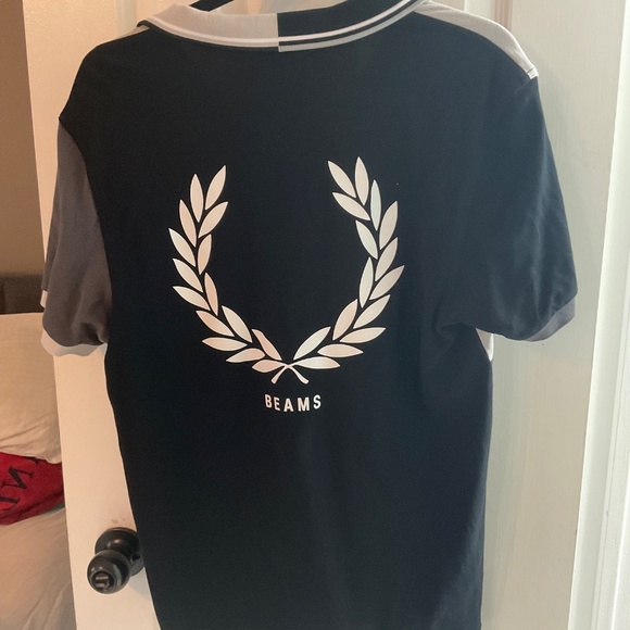 Men Fred Perry x BEAMS Grid Design Shirt Black - M - Picture 3 of 5